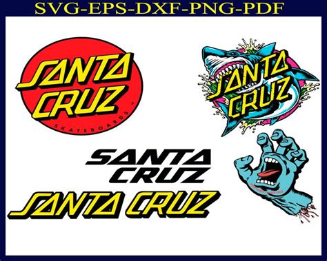 three different logos for santa cruz and santa cruz