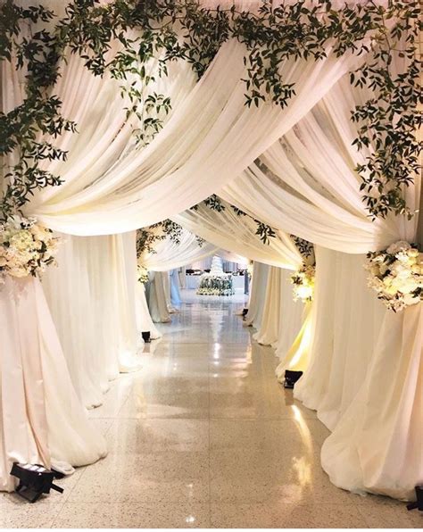All white reception draping the Birmingham Museum of Arts Wedding