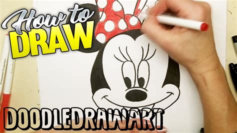 How To Draw Minnie Mouse Face Step By Step For Kids