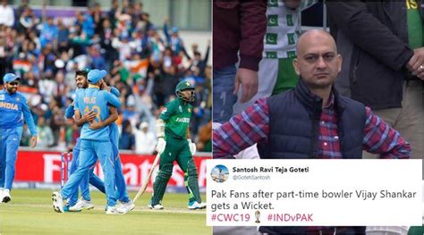 India Vs Pakistan Vijay Shankar Takes Wicket On First Ball Fans Cheer