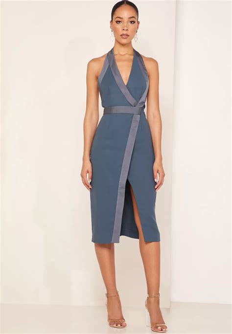 buy keepsake blue bodycon wrap dress for women in dubai abu dhabi dresses wrap dress