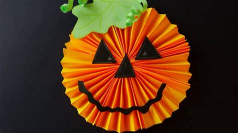 Halloween Paper Pumpkin Craft Youtube