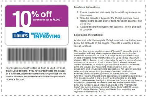 5 Lowes Coupons 10 Off Mar 19 Exp Fast Ship Lowes Printable