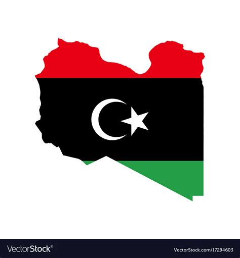 Libya Flag And Map Royalty Free Vector Image Vectorstock