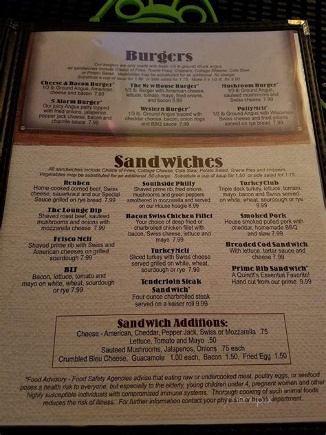 Maybe it's because you often go here after having spent the day exploring, hiking and being outside so you're ready to majorly refuel, but something about this place just really satisfies more than your appetite. Menu of Quindt's Towne Lounge in Baraboo, WI 53913