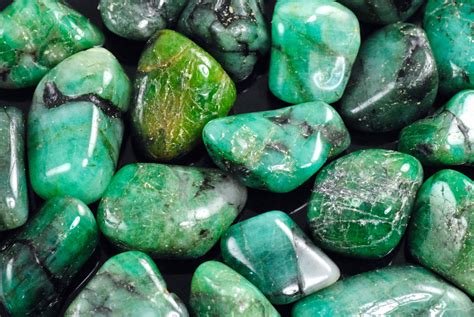 Emerald Tumbled Emeralds Natural Brazilian Emerald Green Etsy