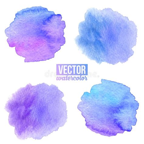 La Acuarela Violeta Y Azul Pintó Fondos Del Vector De Las Manchas