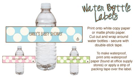 Baby Shower Water Bottle Labels Template