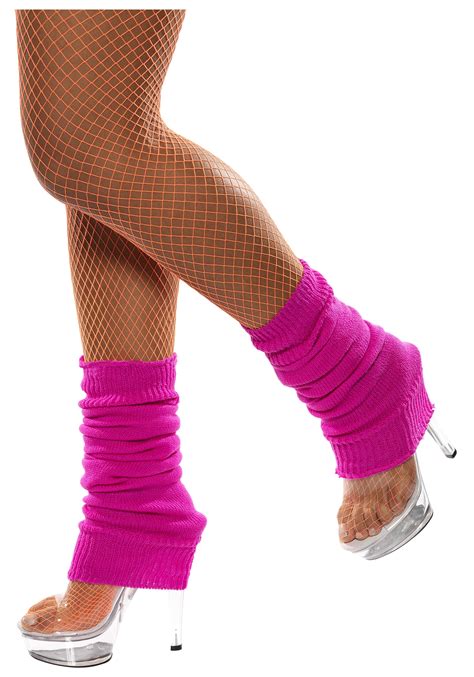 80s Neon Pink Leg Warmers Womens 1980s Costume Accessories