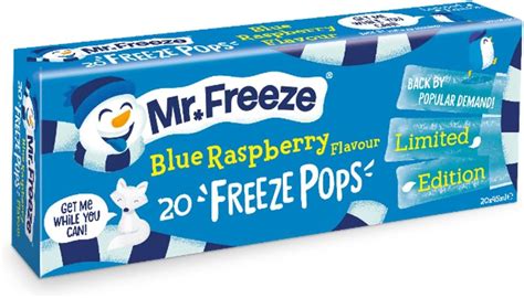 Mr Freeze Ice Pops Naturally Flavoured Ice Lollies Blue Raspberry