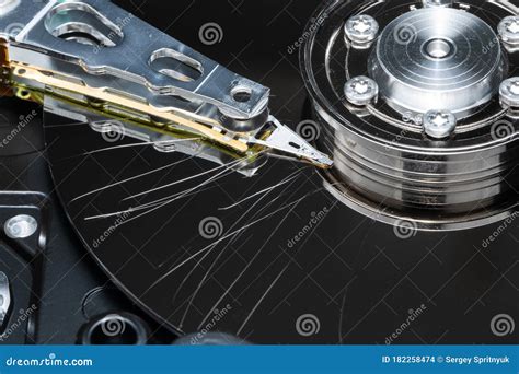 Scratches On The Hard Disk Surface For Data Corruption Stock Photo
