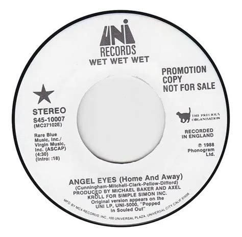 Wet Wet Wet Angel Eyes Vinyl Records Lp Cd On Cdandlp