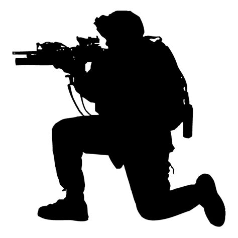 Kneeling Soldier Silhouette Png Clip Art Library