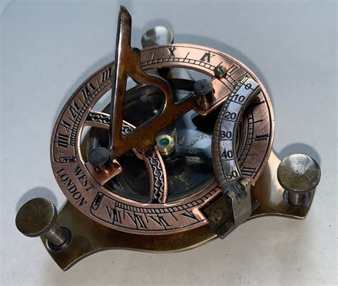 handmade brass nautical sundial compass maritime antique etsy