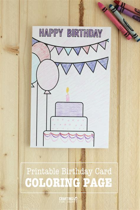 Printable Birthday Cards Coloring Page