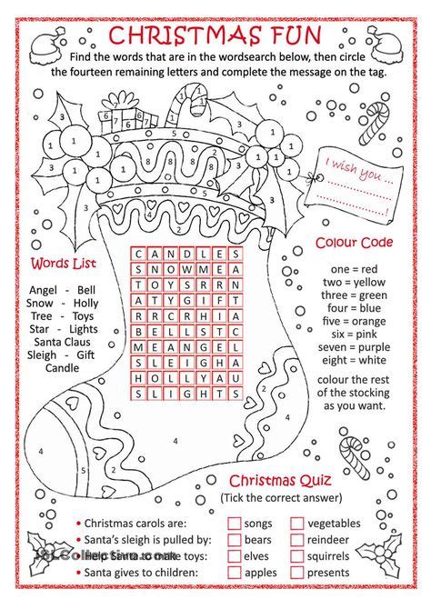 Merry Christmas English Christmas Worksheets English Christmas Y