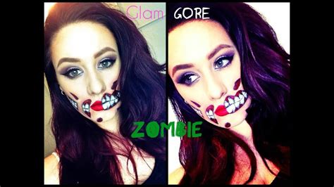 Glam And Gore Zombie Makeup Tutorial Youtube
