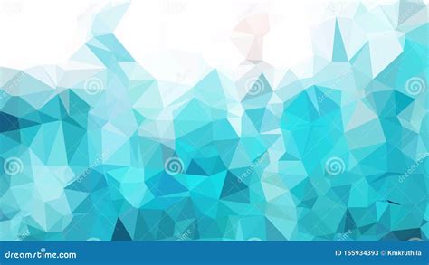 Turquoise And White Polygonal Background Template Illustrator Stock