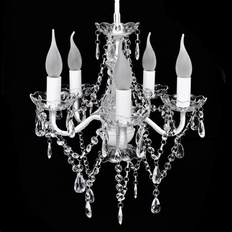 Lustre en cristal blanc suspension lampe de plafond plafonnier lampe suspendue. Lustre en verre artificiel transparent - Achat / Vente ...