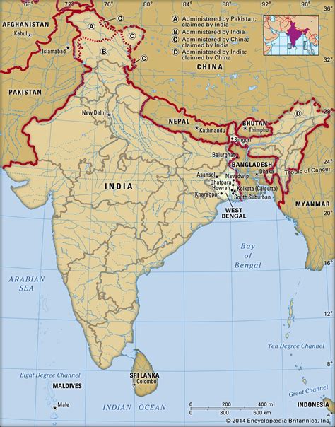 West Bengal India Map