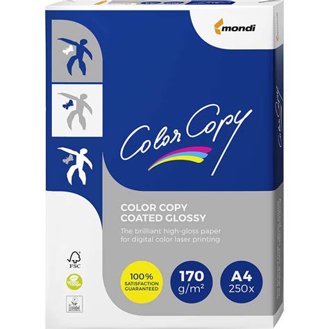 Color Copy A4 Gloss Copy Paper 170gsm 250 Sheets White