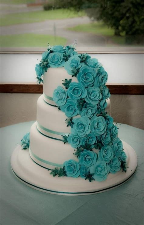 teal rose wedding cake round wedding cakes wedding cake roses wedding cakes