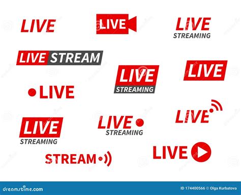 Live Streaming Icons Broadcasting Video News Tv Stream Screen Banners