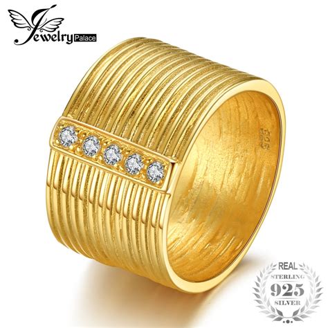 Jewelrypalace Royal Gold Color Women Ring 925 Sterling Silver Fashion