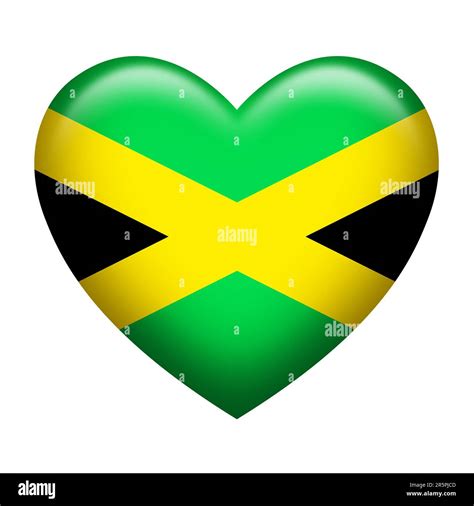 jamaica 3d heart flag cut out stock images and pictures alamy