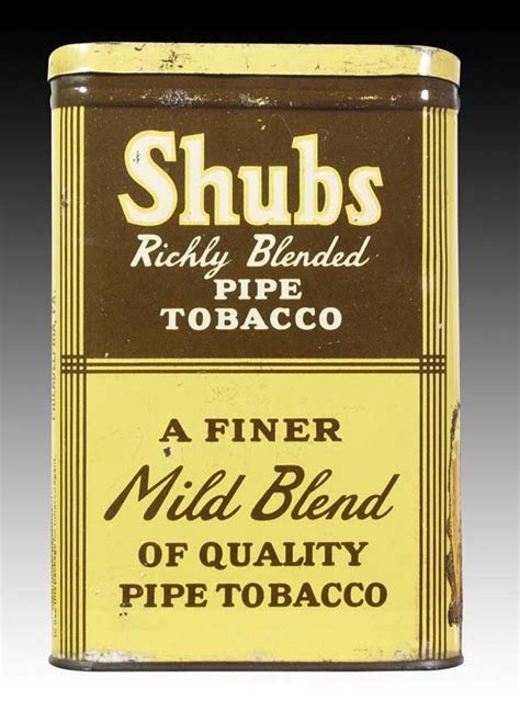 Shubs Richly Blended Pipe Tobacco Vertical Pocket Advertising Tin