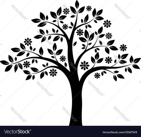 Black And White Tree Royalty Free Vector Image