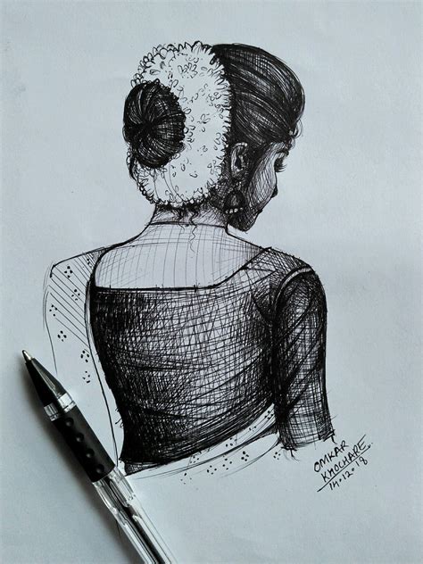 Ball point pen sketch | Omkar Khochare | Abstract pencil drawings, Art