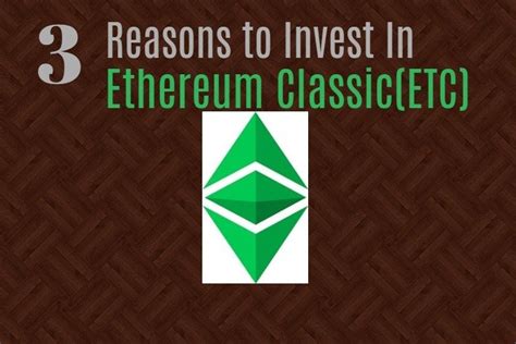 Depending on the type of investment you want to make you can either opt for. 3 Reasons To Invest In Ethereum Classic(ETC) | Free ...