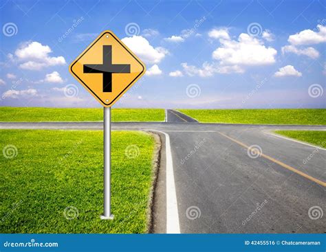 Cross Traffic Sign Pole Stock Illustration Image Of Design 42455516