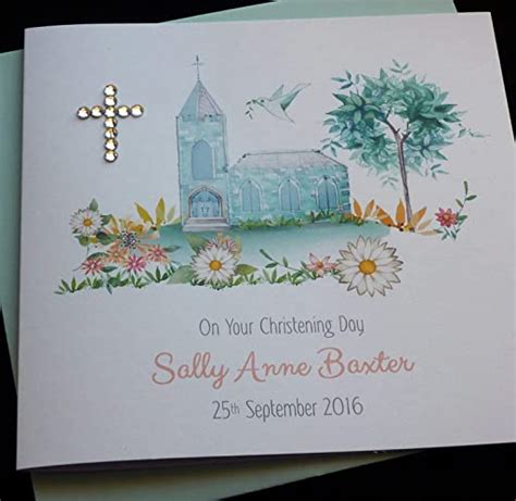 Handmade Personalised Christeningbaptism Card Uk Handmade