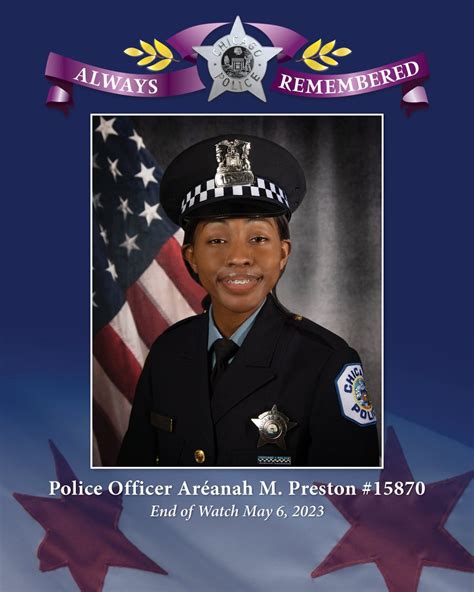 Chicago Police On Twitter Police Officer Aréanah M Preston End Of Watch May 6 2023 We Join