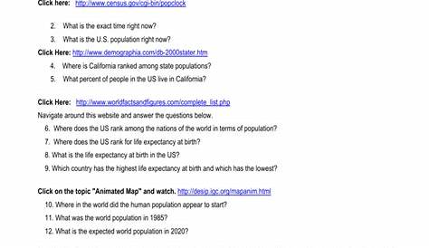 Population Growth Worksheet Answer Key • Preview Answer Key Guidance 2021