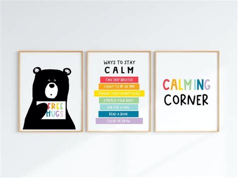 Calming Corner Printable Calm Down Zone Educational Posters Etsy