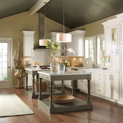 A functional door on the end of a cabinet lets you access contents from multiple sides. Thomasville Artisan Custom Kitchen Cabinets Shown in ...