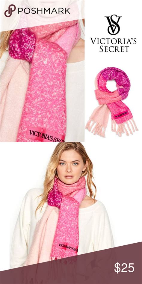 Victorias Secret Pink Sparkle Colorblock Scarf New With Tags And
