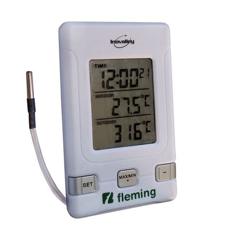 Termômetro digital de temperatura ambiente de tela dupla Max Min