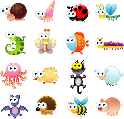 Big Eyed Insects And Animals Vector Free Download