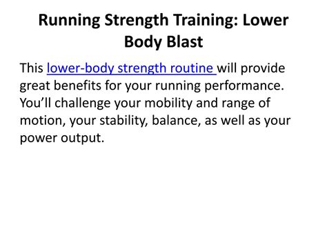 Ppt Running Strength Training Workouts For Distance Runners