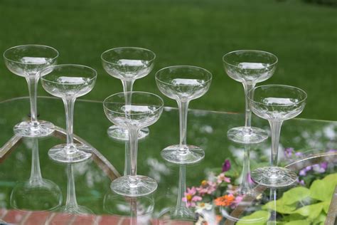 Set Of 3 Vintage Hollow Stem Coupes Cocktail Coupes Champagne Coupes Drink And Barware Champagne