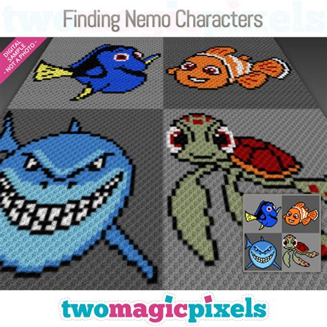 Finding Nemo Characters C2c Graph Sc Graph Cross Stitch Graph By Two