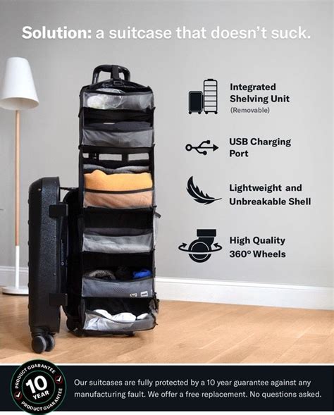 Carry On Closet 20 Solgaard Suitcase With Shelf And Usb In 2020