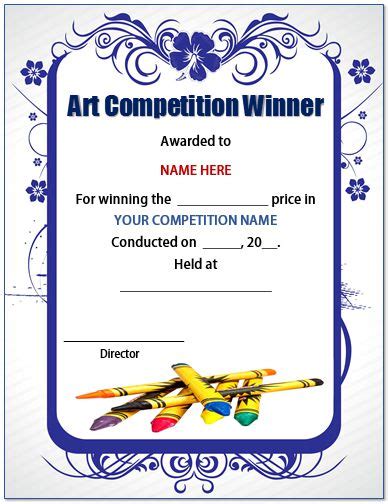 13 Admirable Drawing Competition Certificates Templates And Formats