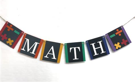 Math Banner Classroom Decor Back To School Teacher Etsy