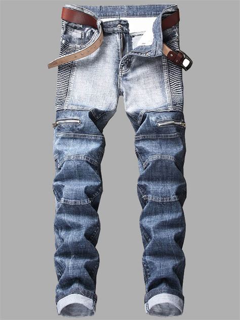 lovely casual mid waist patchwork blue men jeanslw fashion online for women affordable women