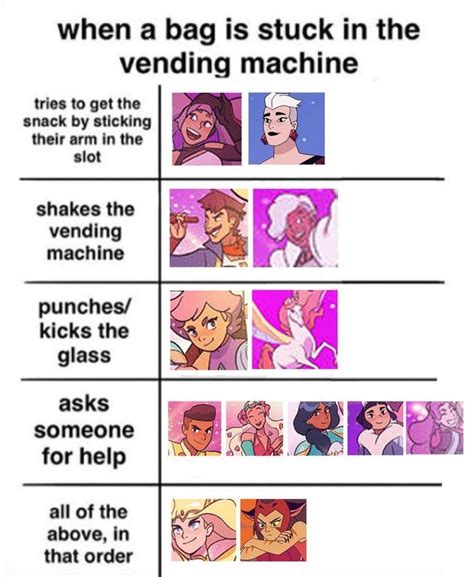 She Ra Characters Something Is Stuck In A Vending Machine She Ra